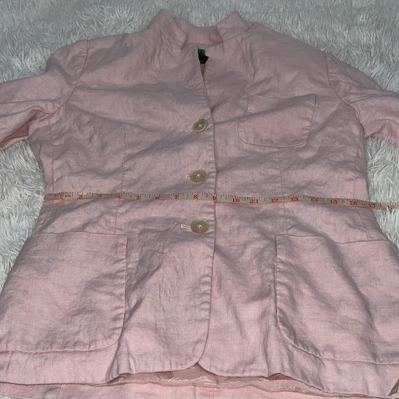 Lauren by Ralph Lauren Petites Pink Lenin Blazer 10P - Picture 5 of 9